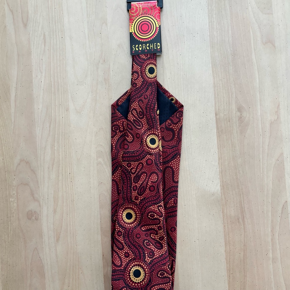 Scorched Earth Australian Designed Necktie.  Unique/Original By Artist Pam Hall - Picture 3 of 8